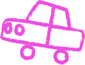 ピンクの車
